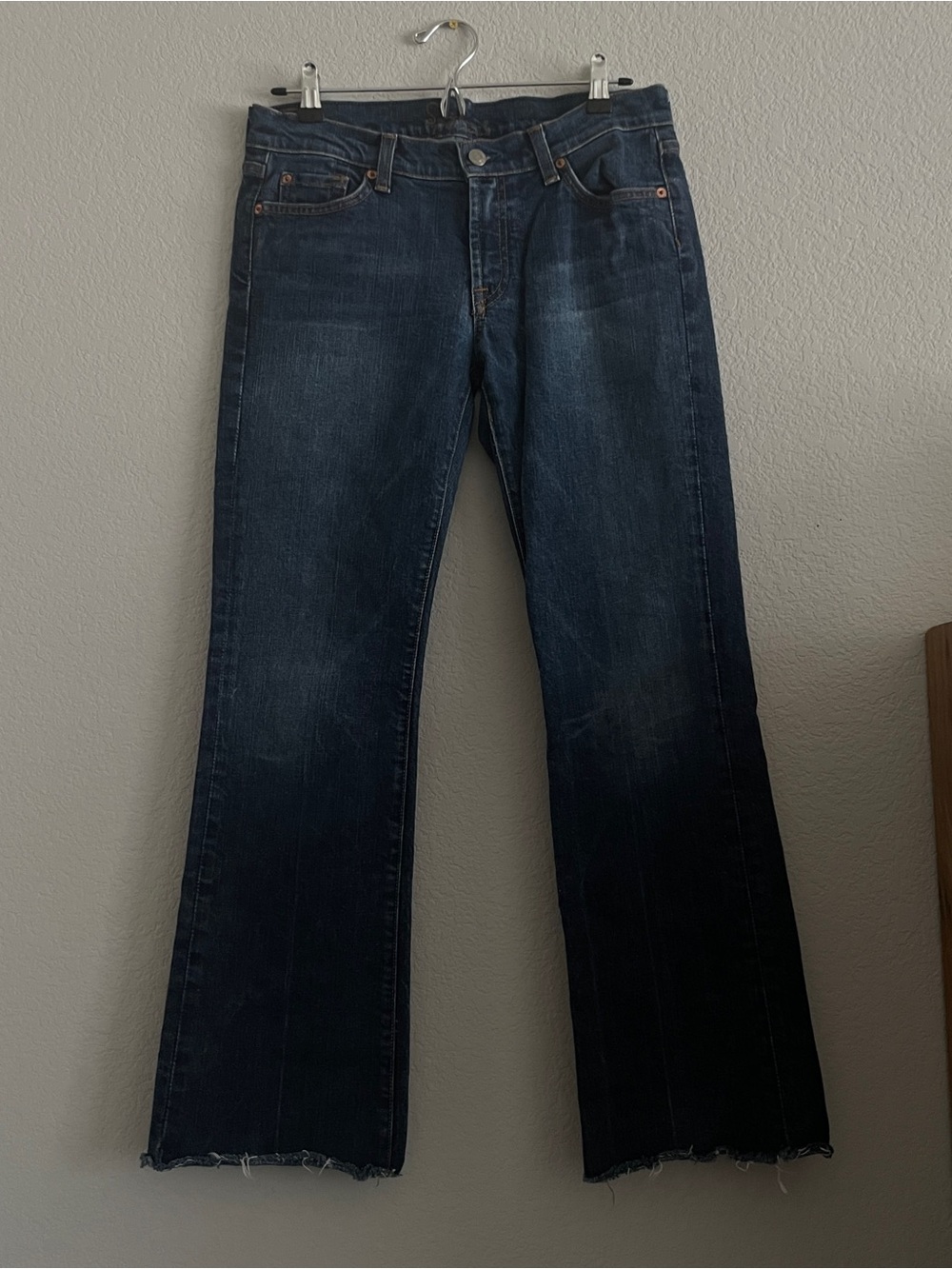 7FAM low rise Dark Wash Bootcut Jeans